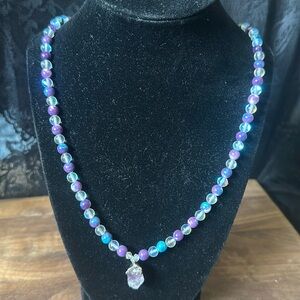 NWT Mermaid Candy Necklace(opalite, amethyst,clear mermaid beads)